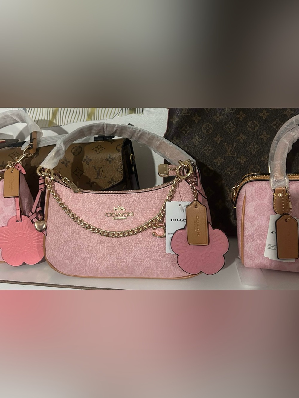 Pink Coach Teri Shoulder Bag